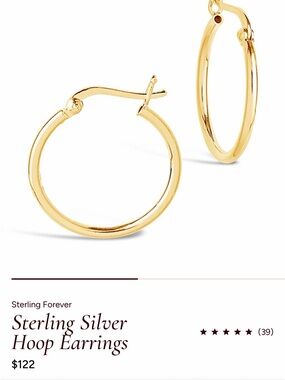 Sterling Forever
Sterling Silver Hoop Earrıngs
COLOR :  gold color
